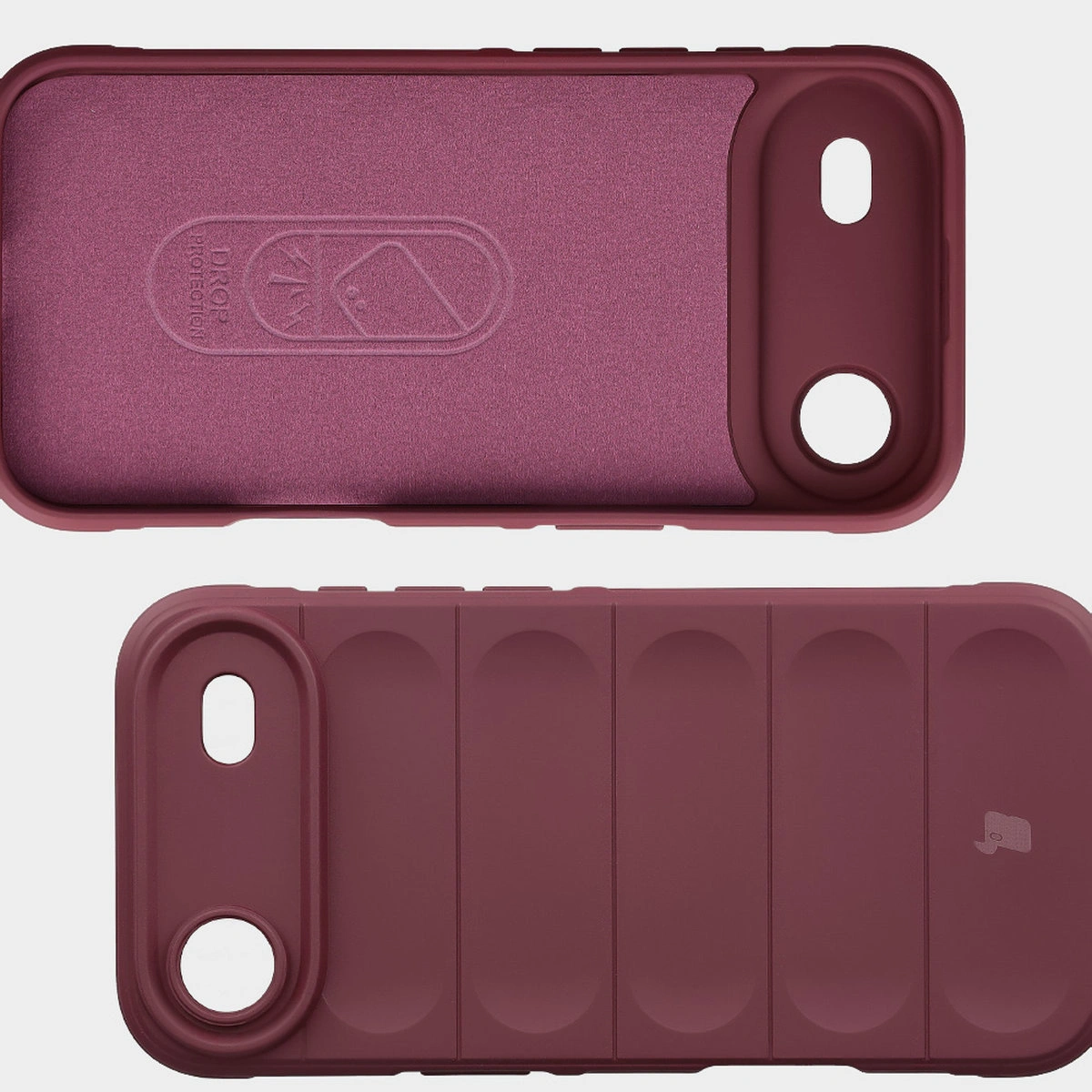 Wyściółka z mikrofibry, wyżłobienia na pleckach i wzmocnione narożniki w etui Bizon Case Tur do Apple iPhone Air
